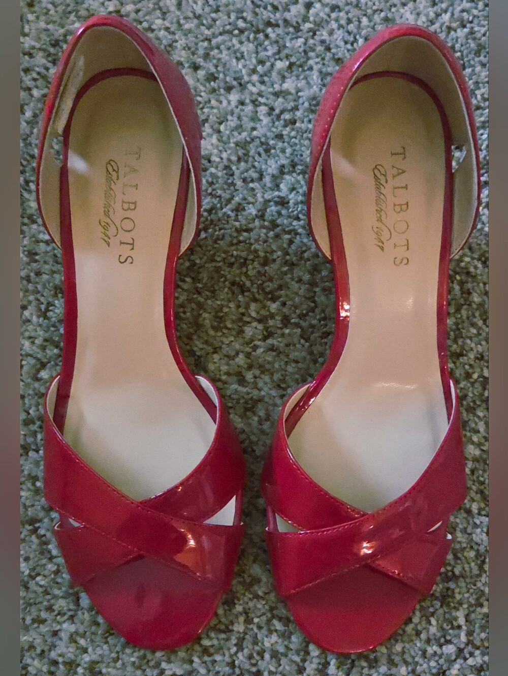 Talbots Red Open Toed Wedges Size 7